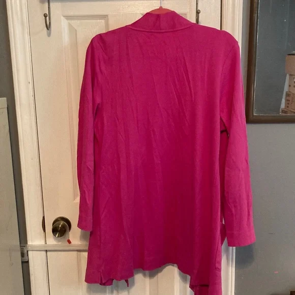 Isaac Mizrahi Fuchsia Open Front Cardigan Size M - Picture 2 of 4